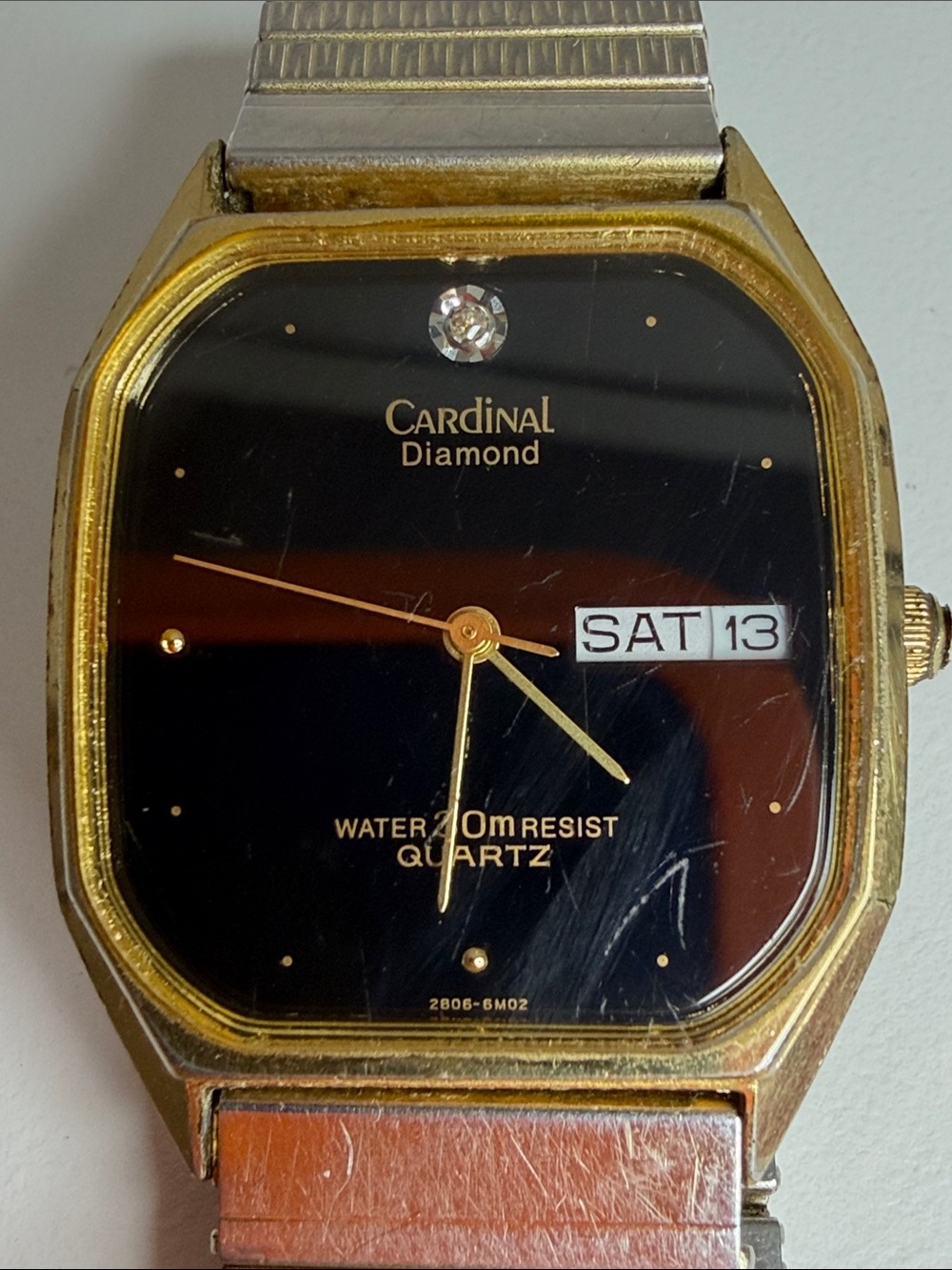Cardinal Diamond Men's Gold & Black Quartz Watch with Day-Date